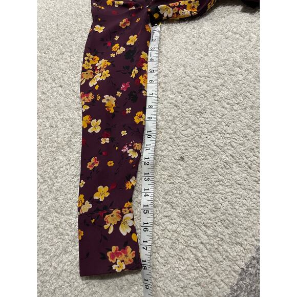 Gibson Blouse Floral Faux Wrap Top Long Sleeve Womens Size XS Purple WDP6629R - Picture 5 of 10